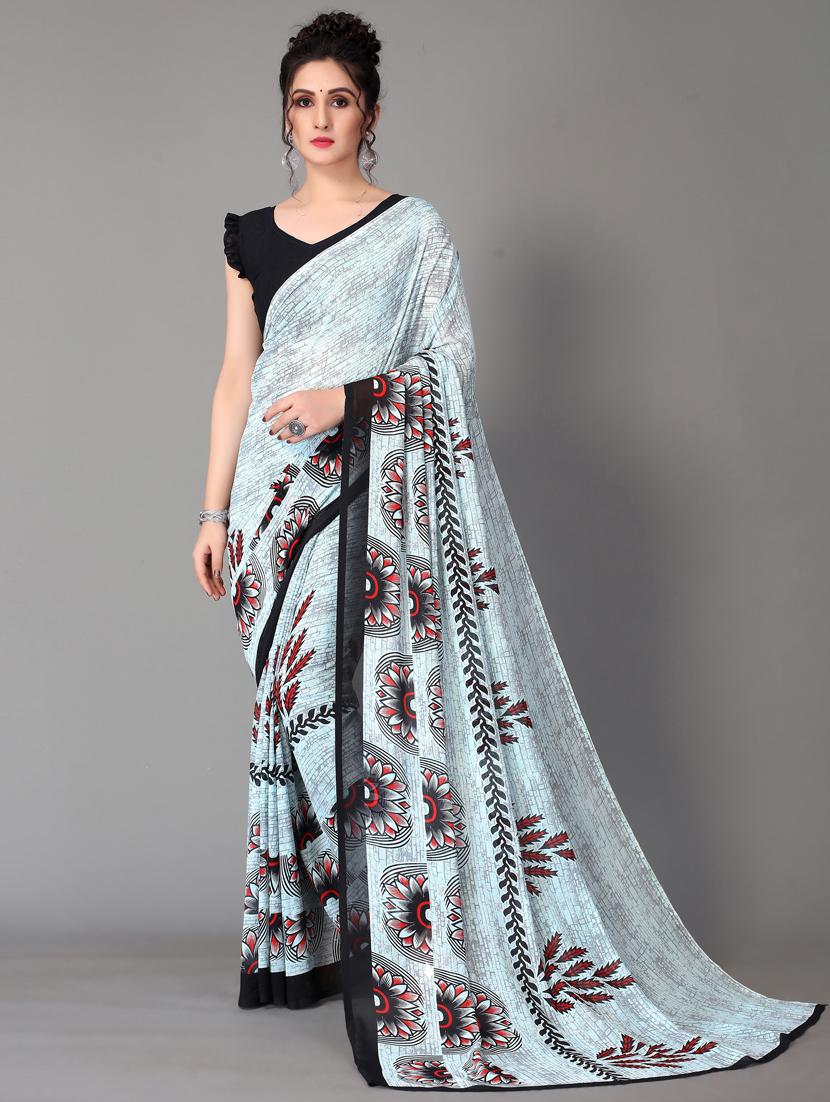 floral printed saree with blouse - 18627257 -  Zoom Image - 0