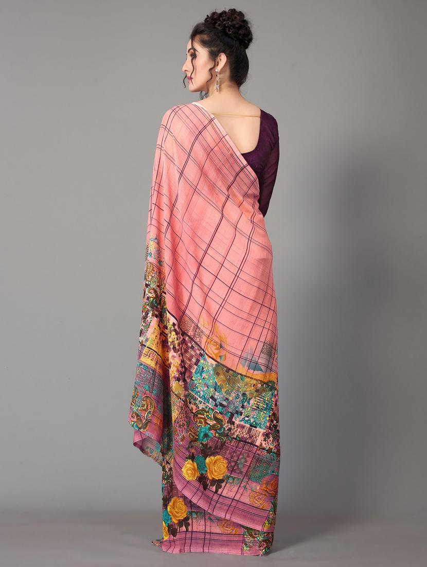 floral printed saree with blouse - 18627265 - Standard Image - 3