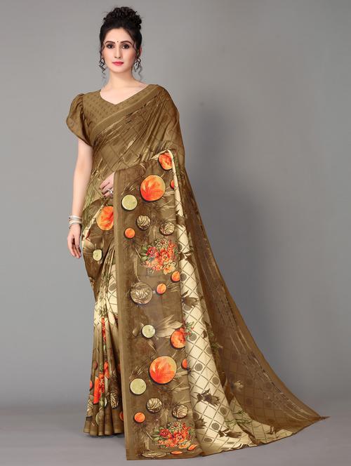 floral printed saree with blouse - 18627280 -  Standard Image - 0