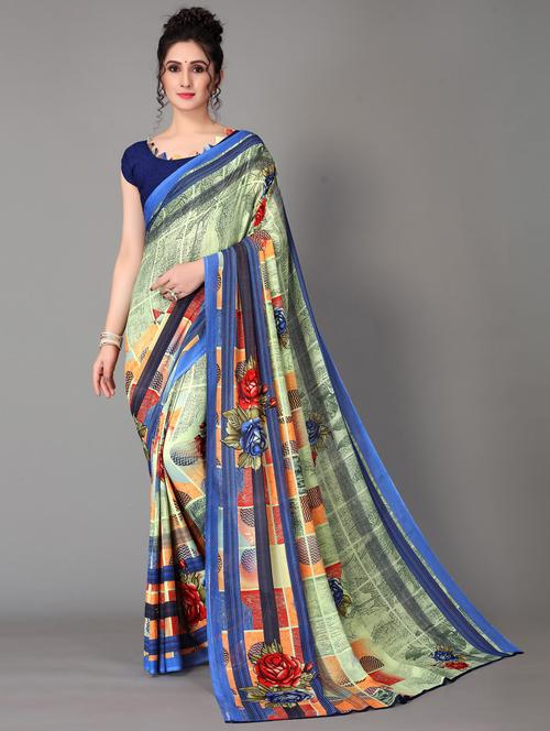 floral printed saree - 18627282 - Standard Image - 0