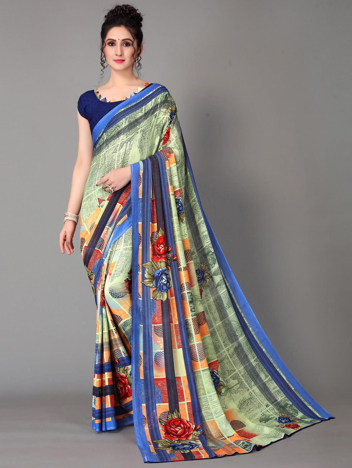floral printed saree - 18627282 - Zoom Image - 0