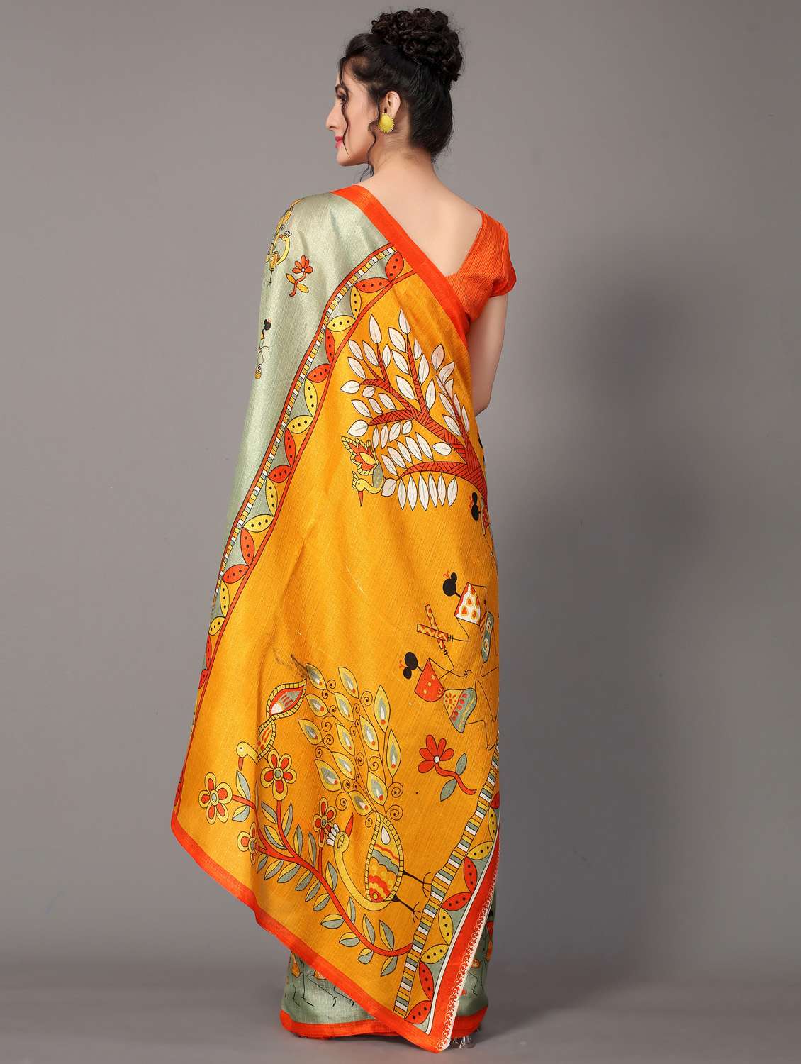 warli print mysore silk saree with blouse - 18627299 - Standard Image - 3