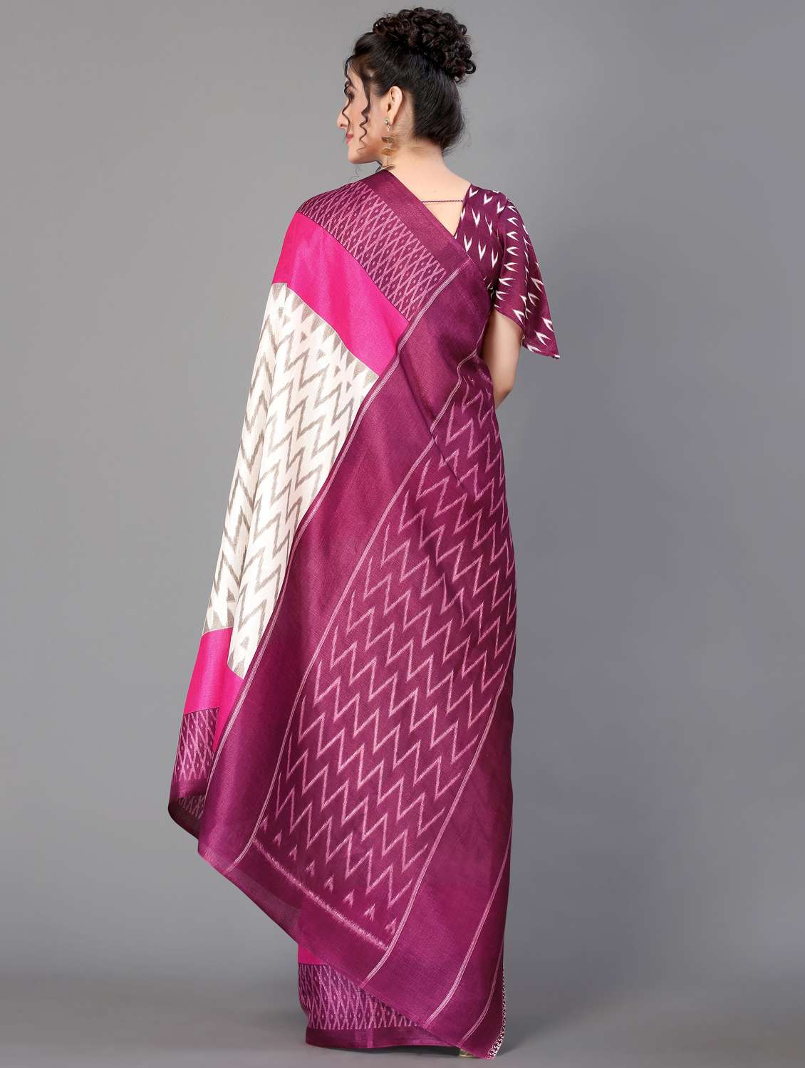 chevron mysore silk saree with blouse - 18627307 - Standard Image - 3