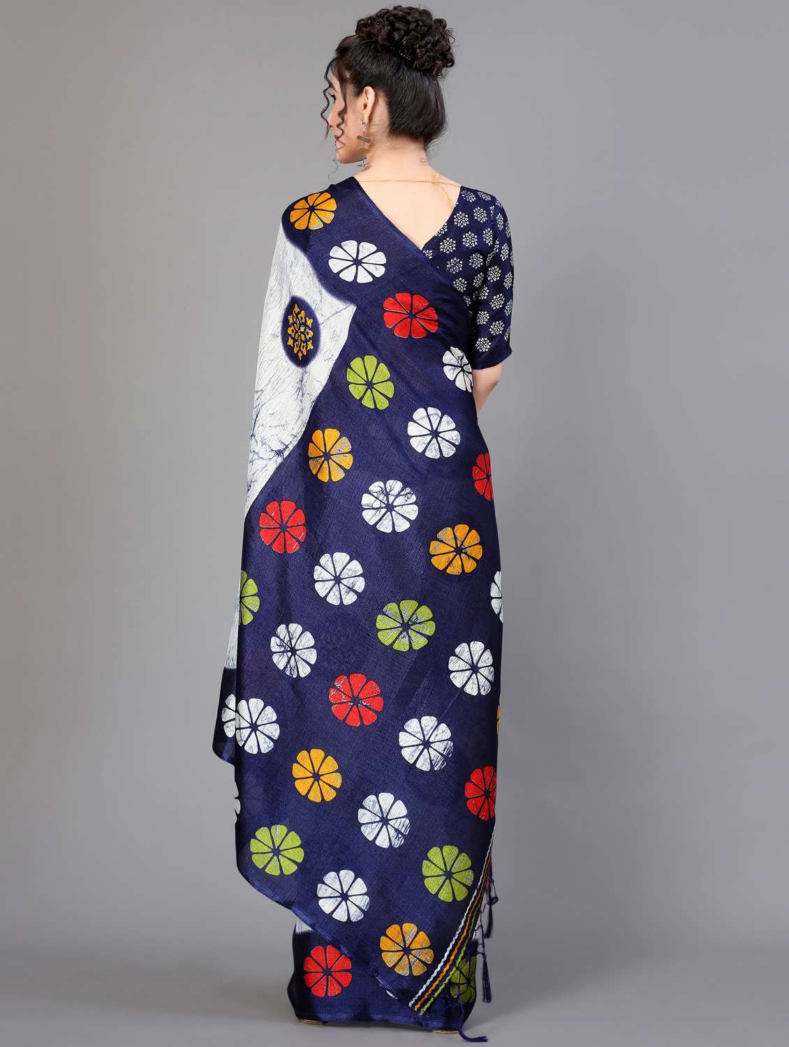 floral mysore silk saree with blouse - 18627322 - Standard Image - 3