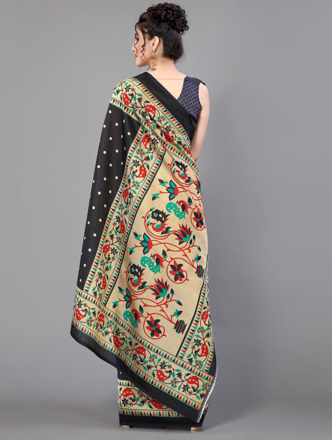 conversational print mysore silk saree with blouse - 18627369 - Standard Image - 3