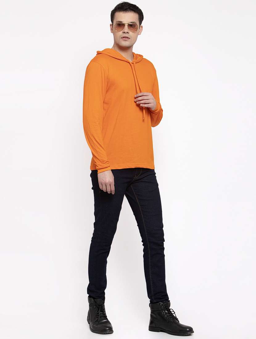 hooded neck solid t-shirt - 18628042 - Standard Image - 3