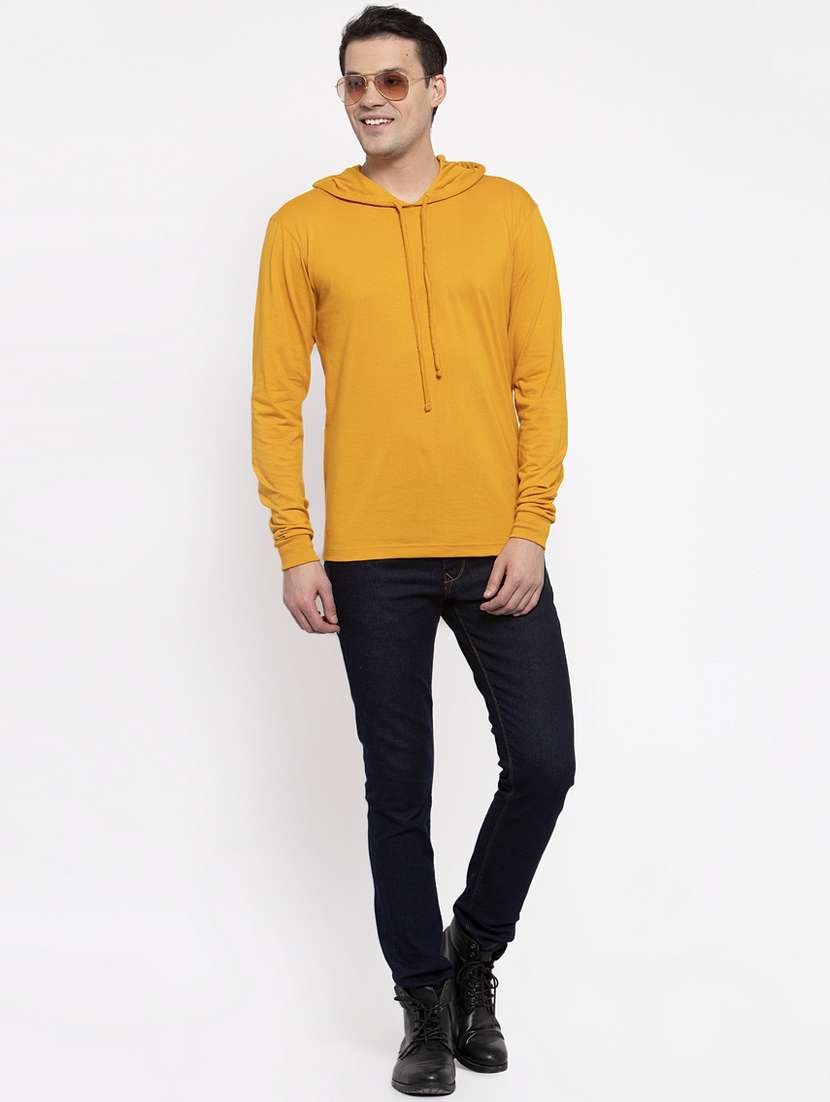 hooded neck solid t-shirt - 18628046 -  Standard Image - 3