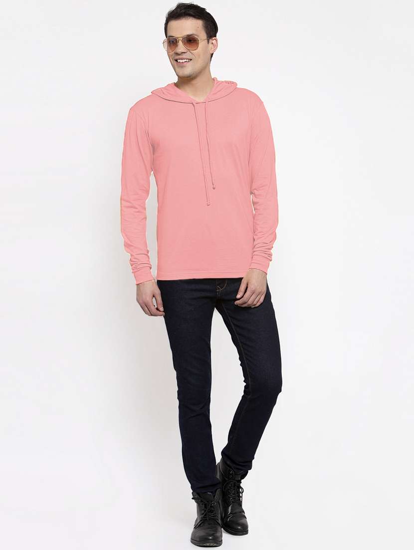 hooded neck solid t-shirt - 18628047 - Standard Image - 3