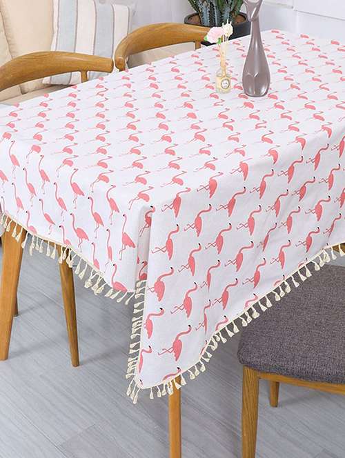 rectangle tablecloth cotton linen table cloth dust-proof  (140x180cm, blue daisy) - 18629095 -  Standard Image - 0