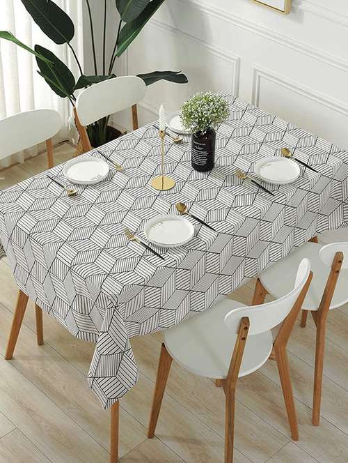 rectangle tablecloth cotton linen table cloth dust-proof  (140x220cm, yellow diamond) - 18629100 -  Standard Image - 0