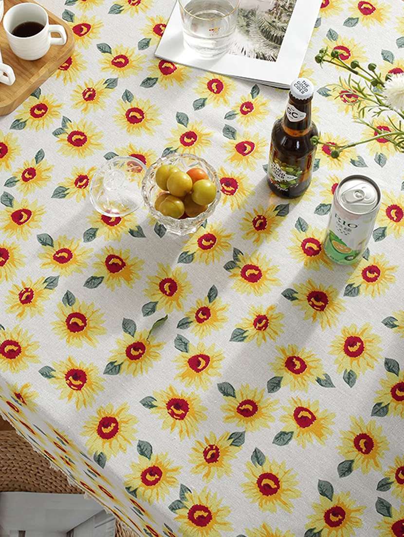 rectangle tablecloth cotton linen table cloth dust-proof (140x220cm, yellow diamond) - 18629104 - Standard Image - 3