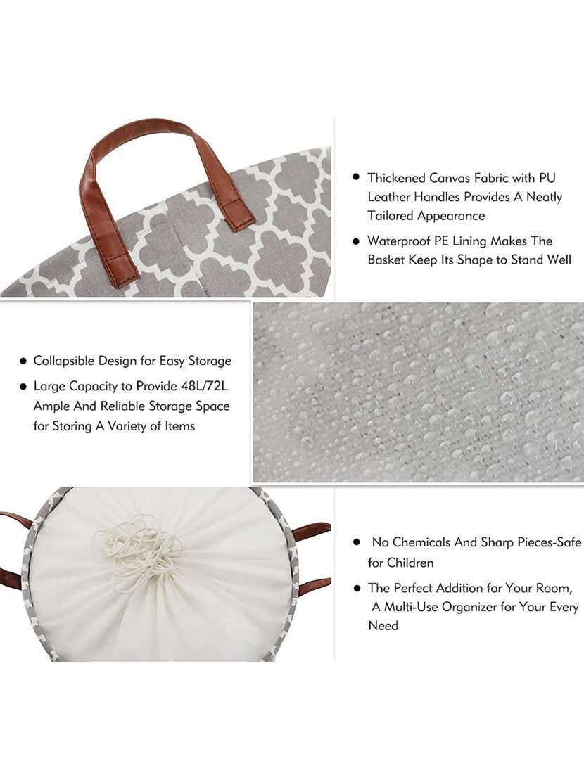 48l sized laundry basket (laltern grey)-48x36x36cm - 18629108 -  Standard Image - 3