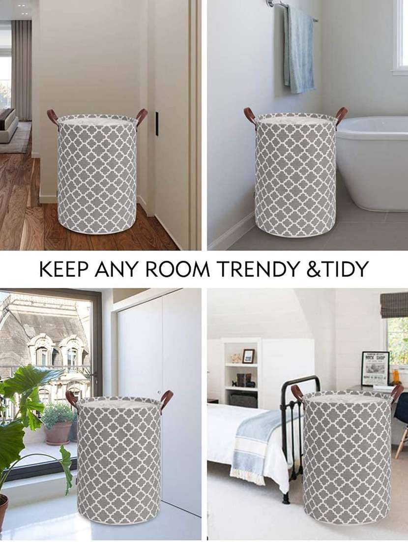 72l sized laundry basket (laltern grey)-56x40.5x40.5cm - 18629114 -  Standard Image - 3