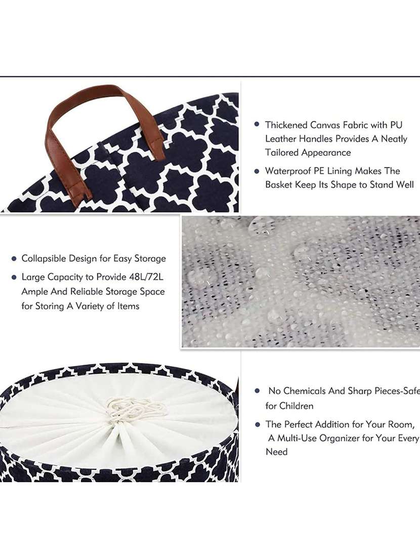 48l sized laundry basket (laltern black)-48x36x36cm - 18629117 -  Standard Image - 3