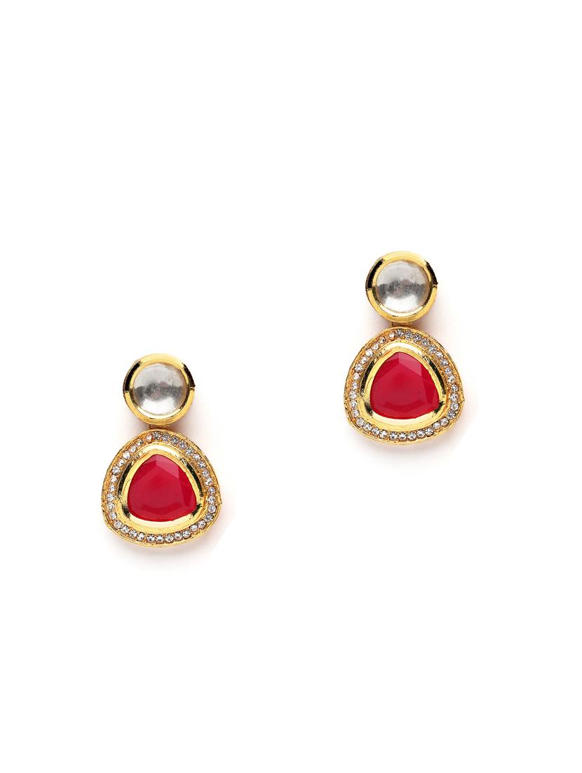 gold plated drop earring - 18632953 - Zoom Image - 0