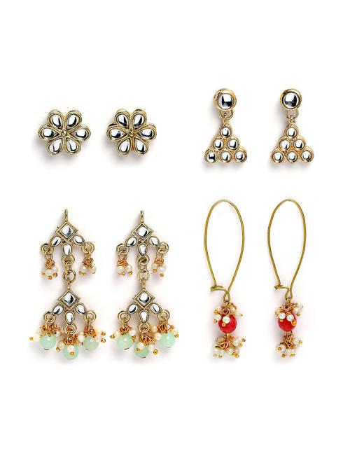 set of 4 gold plated earring - 18632976 - Standard Image - 0