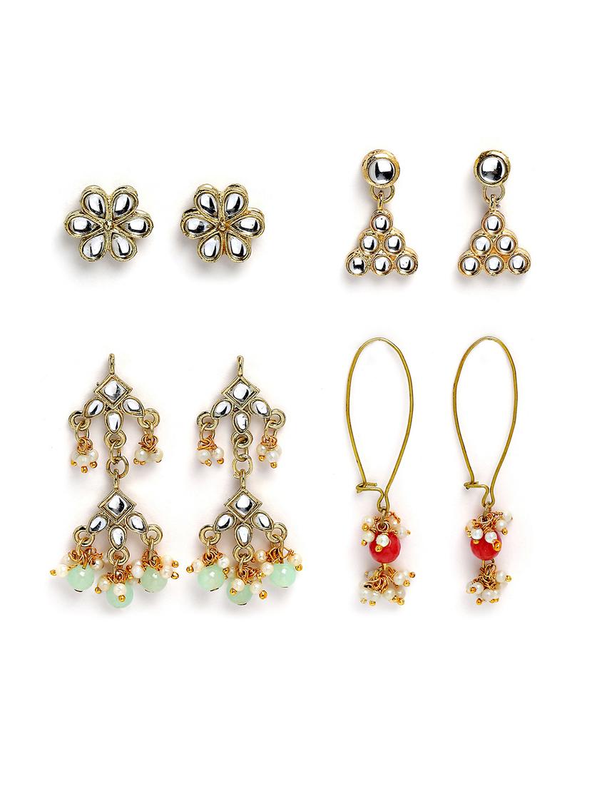 set of 4 gold plated earring - 18632976 - Zoom Image - 0