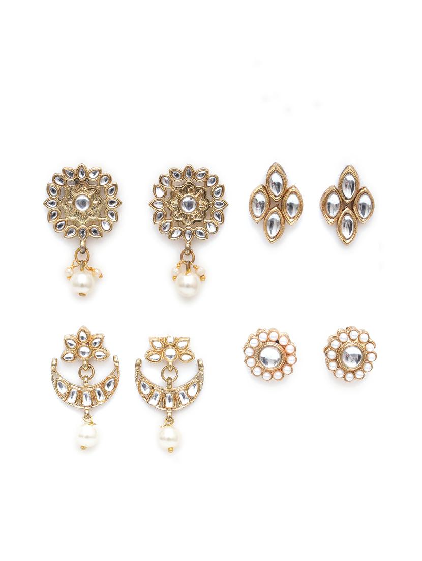 set of 4 gold plated earring - 18632980 - Zoom Image - 0