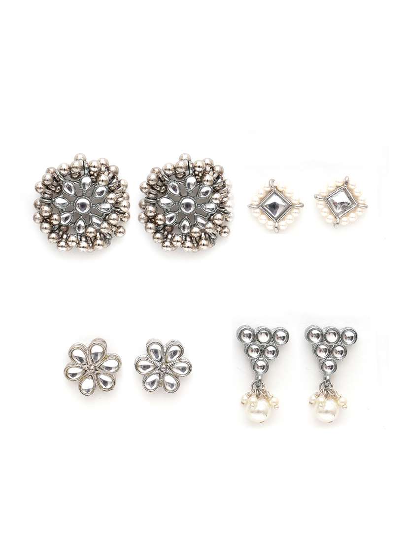 set of 3 silver plated earring