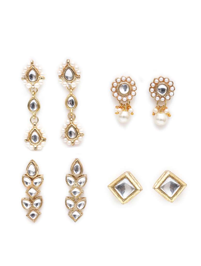 set of 4 gold plated earring - 18633015 -  Zoom Image - 0