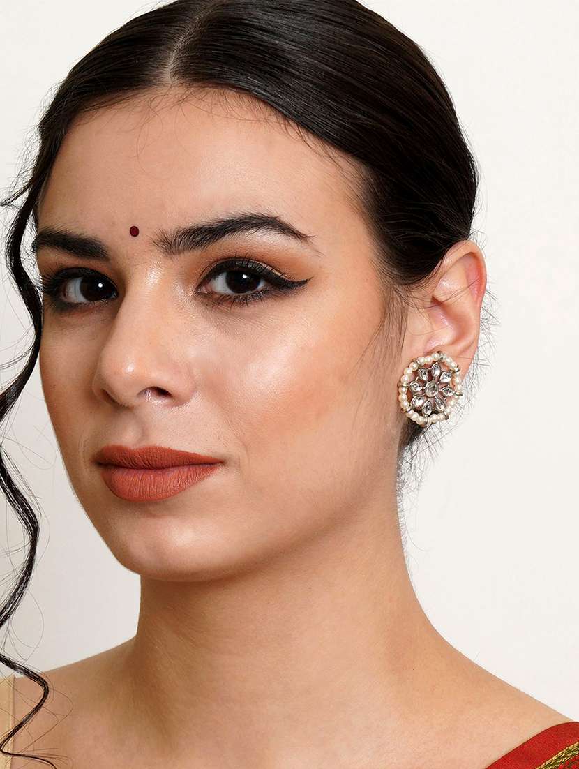 set of 3 handcrafted kundan earrings - 18633033 -  Standard Image - 3