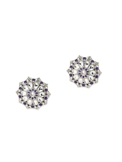 silver plated stud earring - 18633150 - Standard Image - 0