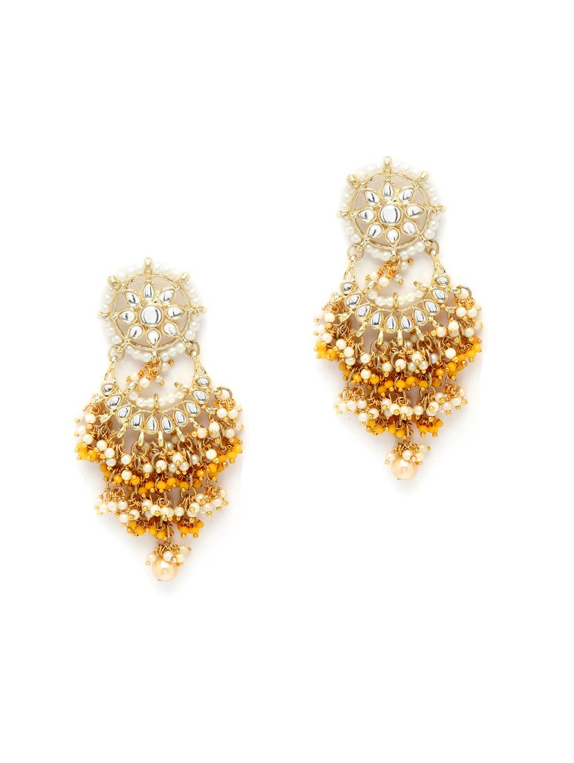 yellow metal earring - 18633180 - Zoom Image - 0