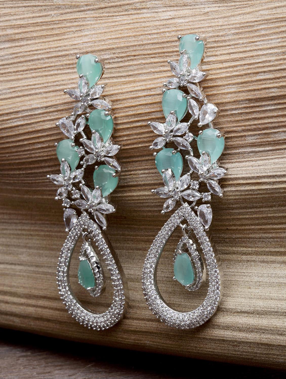 green metal earring