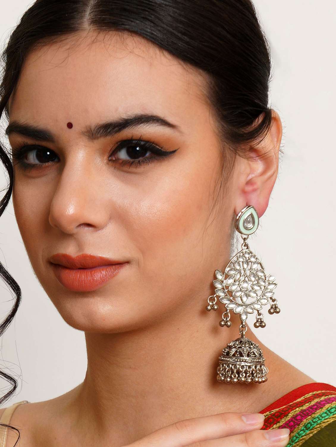 Silver Metal Earring