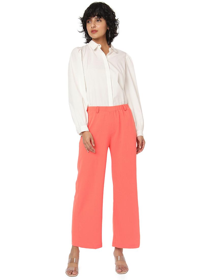 pink lycra flat front trouser - 18633523 - Standard Image - 3