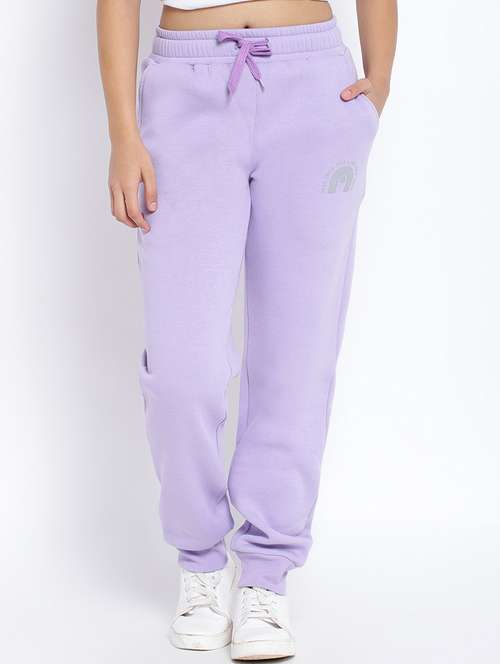 girls mid rise printed track pant - 18633568 -  Standard Image - 0