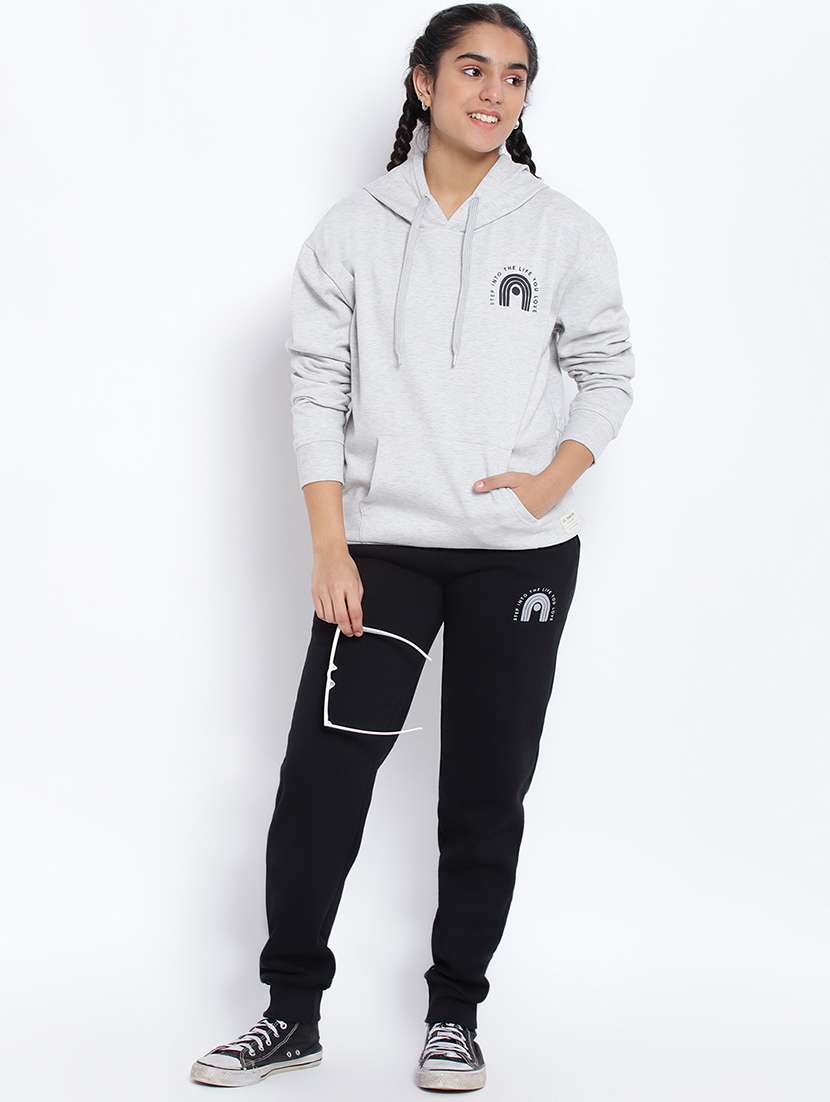 placement print hood neck sweatshirt - 18633576 - Standard Image - 3