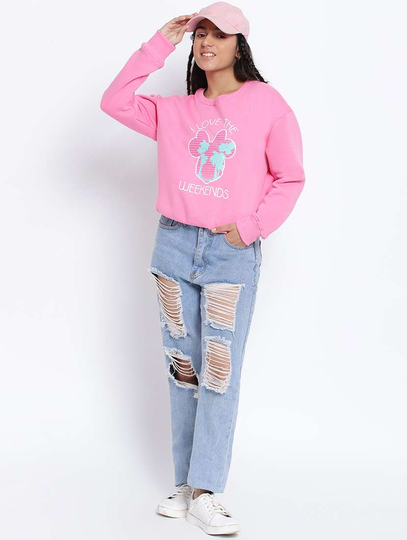 girls round neck printed sweatshirt - 18633595 -  Standard Image - 3