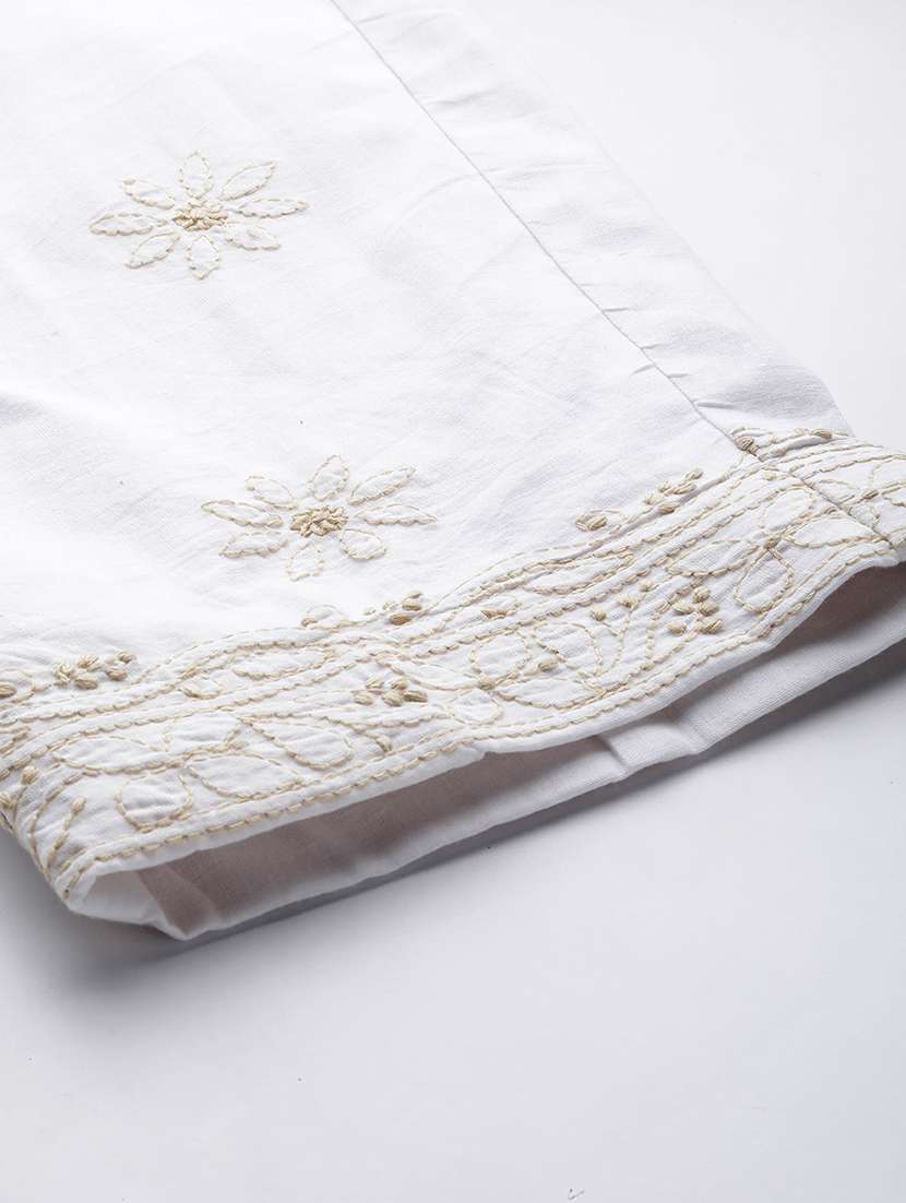 ada hand-embroidered beige chikankari unstitched suit set - 18633680 -  Standard Image - 5