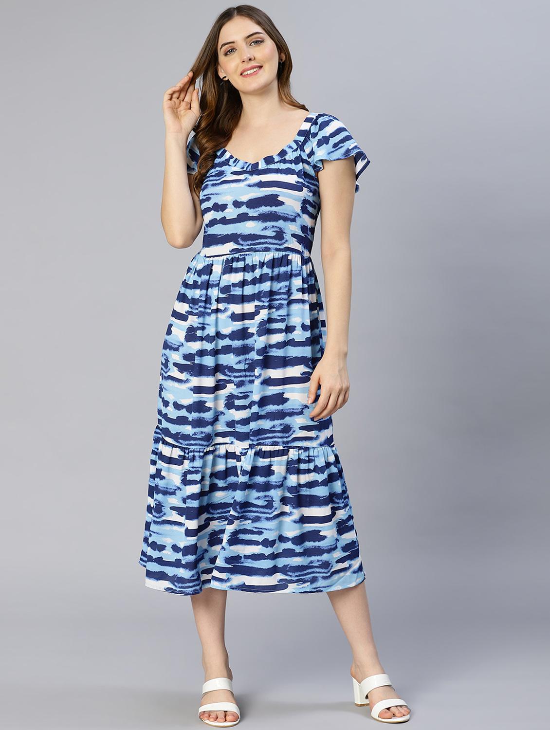 women's tiered dress color block dress - 18633955 -  Zoom Image - 0