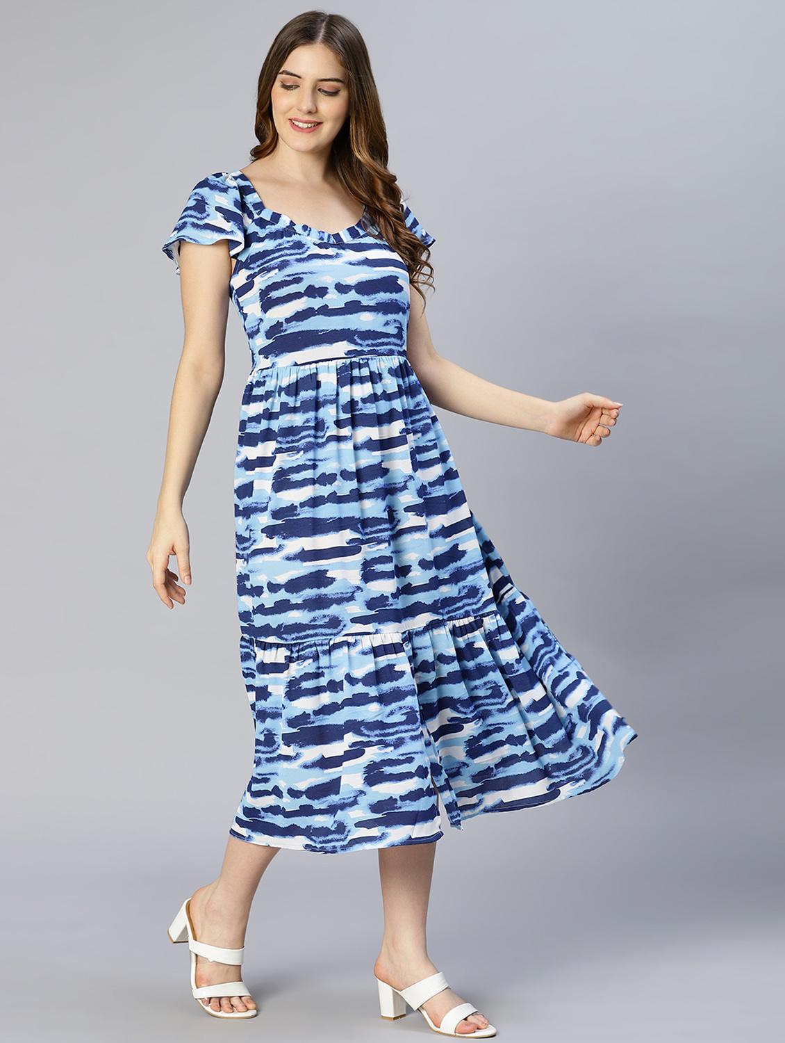 women's tiered dress color block dress - 18633955 - Standard Image - 3