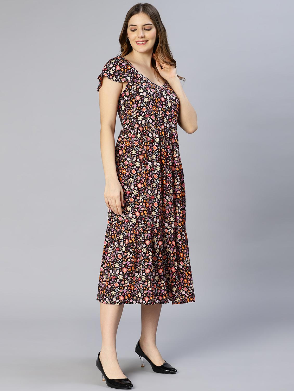 women's fit & flare floral dress - 18633956 - Standard Image - 3