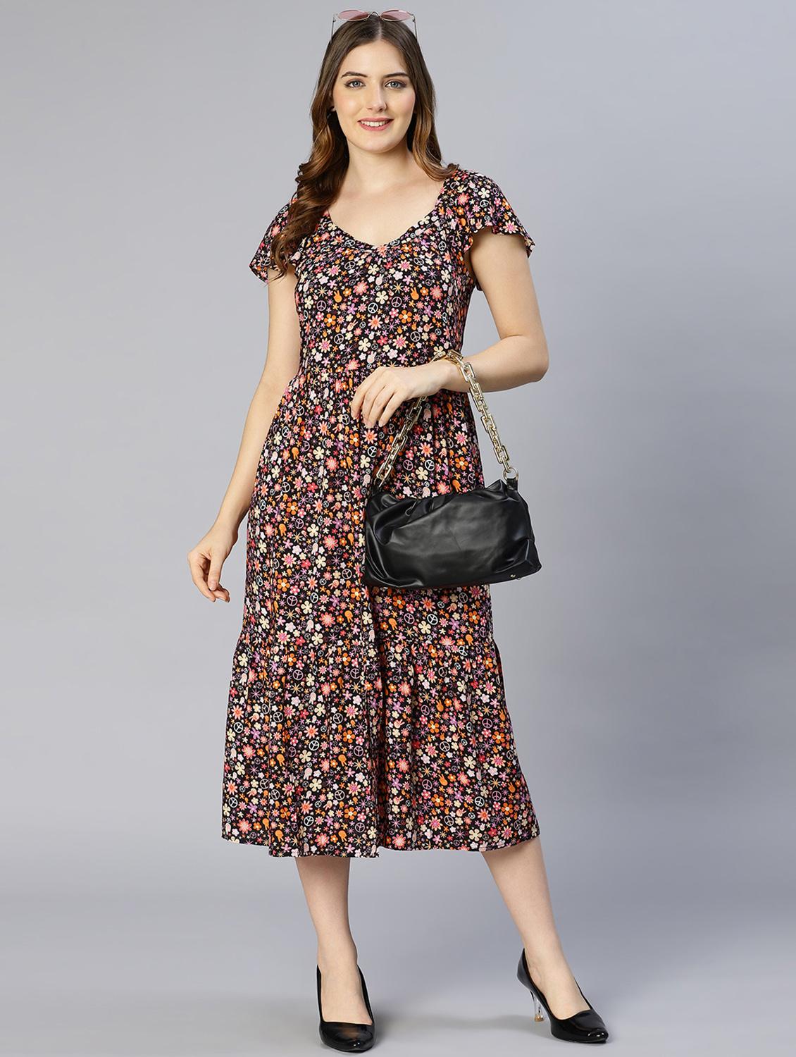 women's fit & flare floral dress - 18633956 - Standard Image - 5