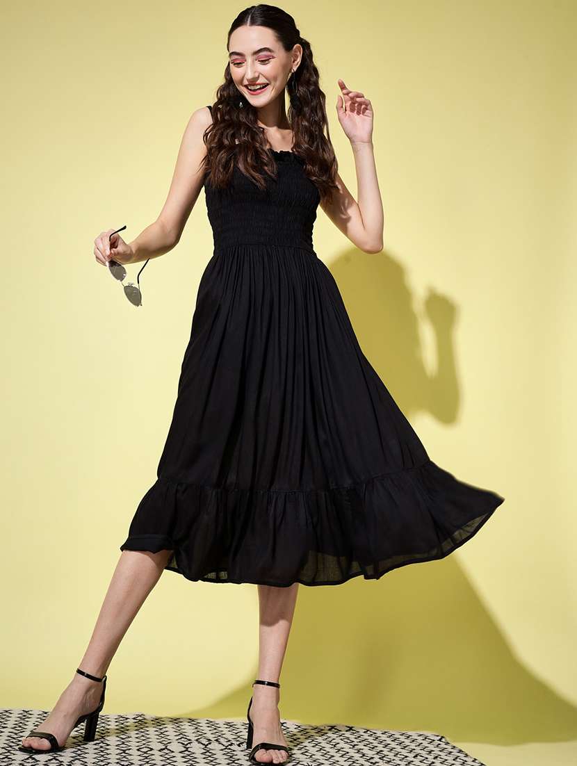 women's tiered dress solid dress