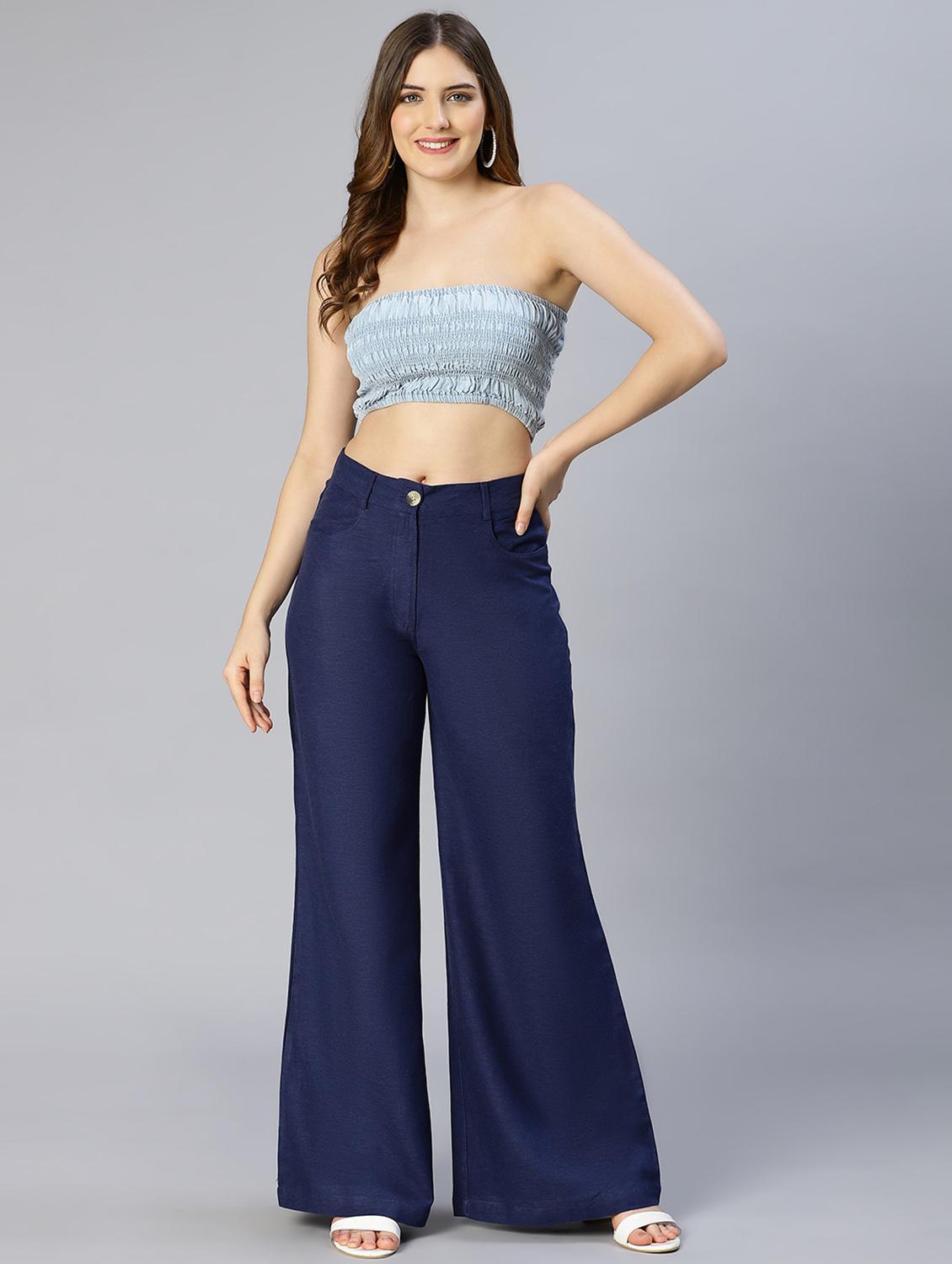 mid rise solid wide leg trouser - 18634529 - Standard Image - 5