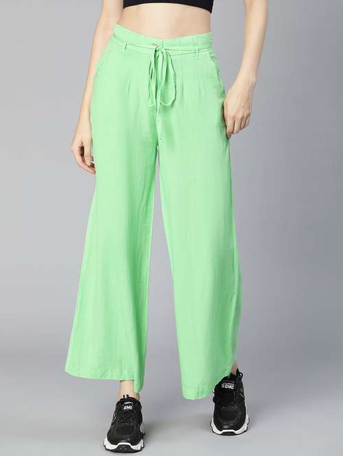 solid green pleated trouser - 18634531 - Standard Image - 0