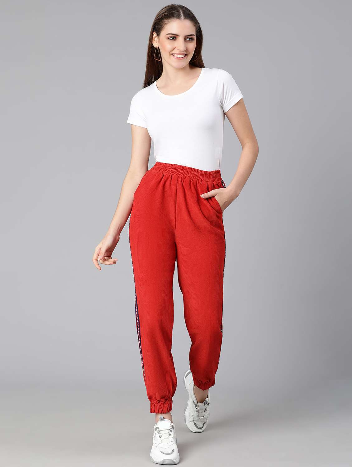 red cotton trousers - 18634532 - Standard Image - 5