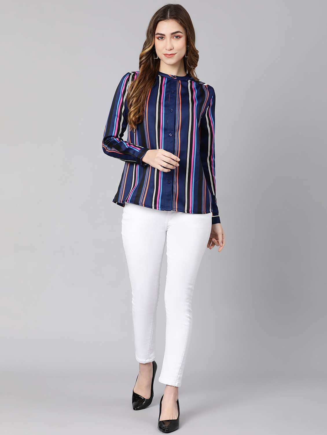 navy blue striped shirt  - 18634647 -  Standard Image - 5