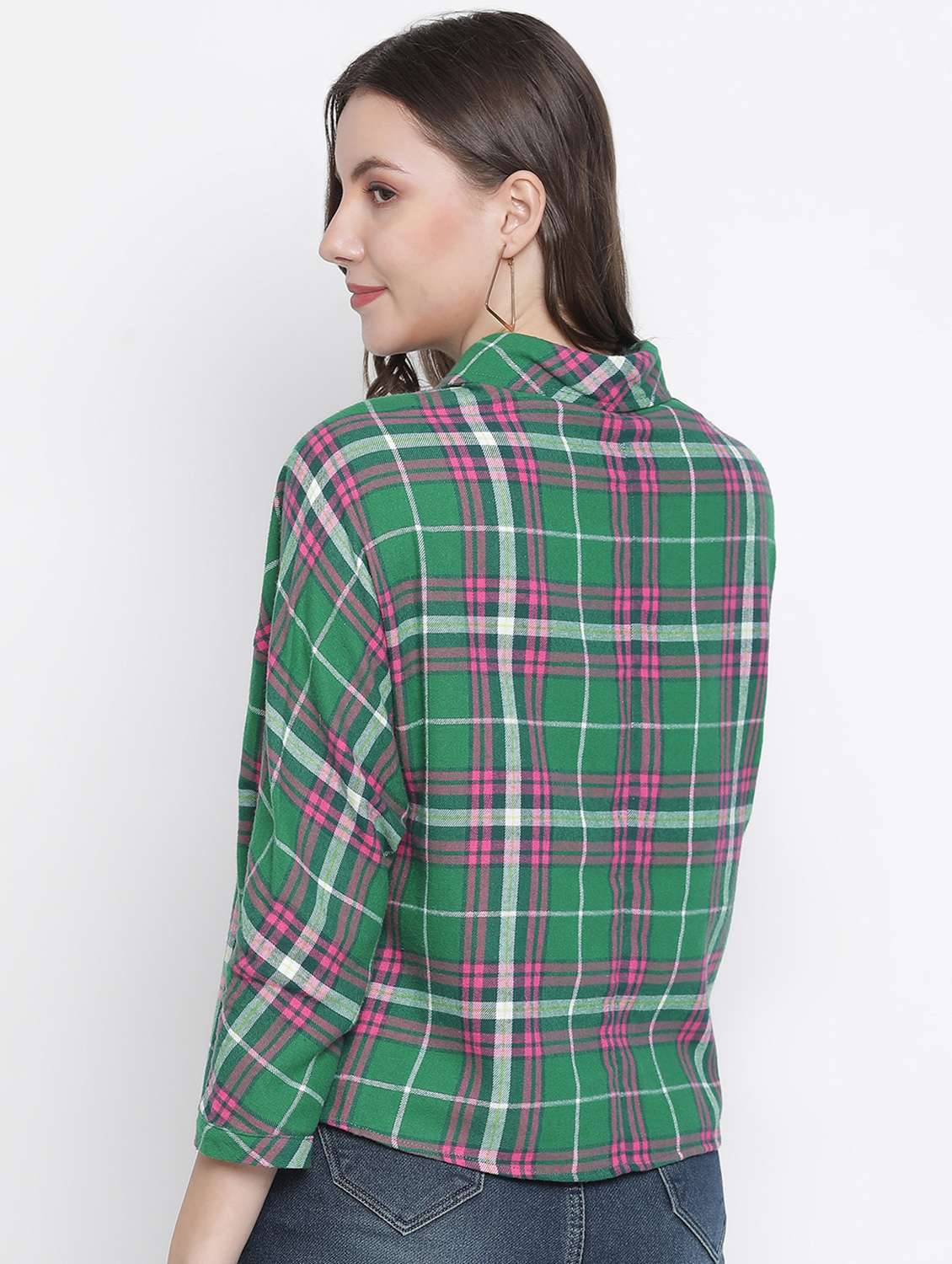 green checkered regular shirt - 18634650 - Standard Image - 3