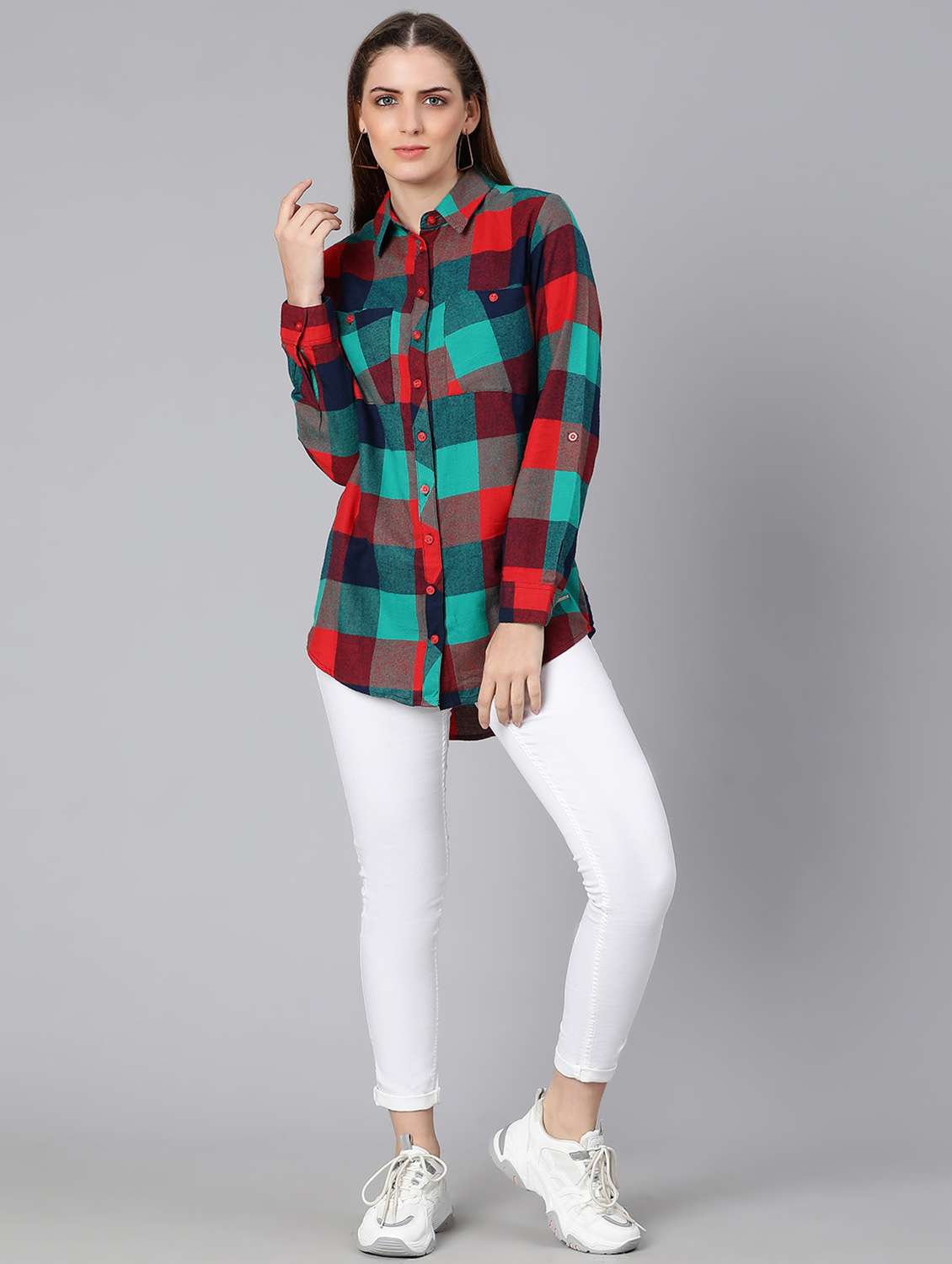 multi colored checkered regular shirt - 18634652 -  Standard Image - 5