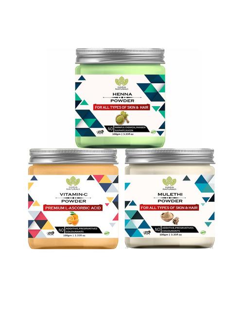 pack of 3 100% pure & natural powder combo - 18635500 - Standard Image - 0