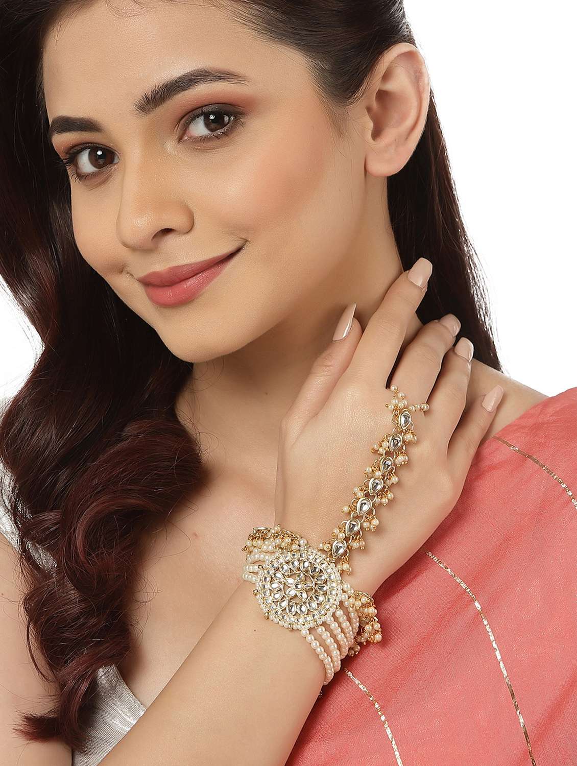 gold metal bangle  bracelet - 18635702 -  Standard Image - 3