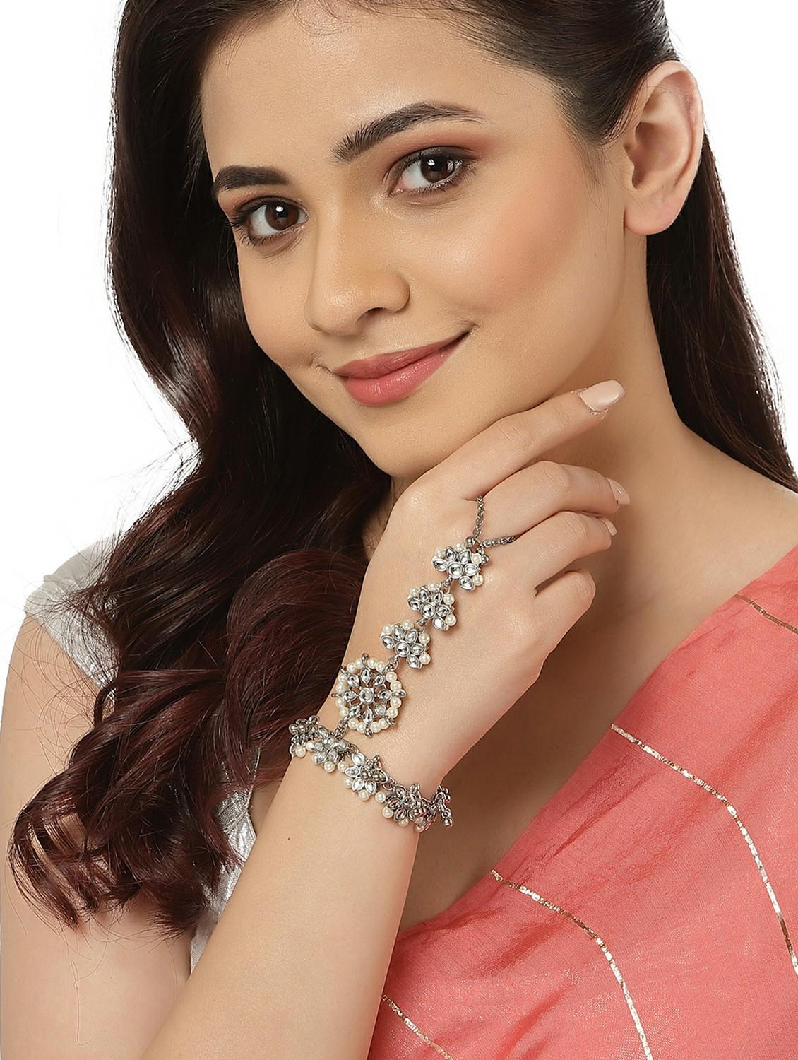 silver metal bangle bracelet - 18635704 - Standard Image - 5