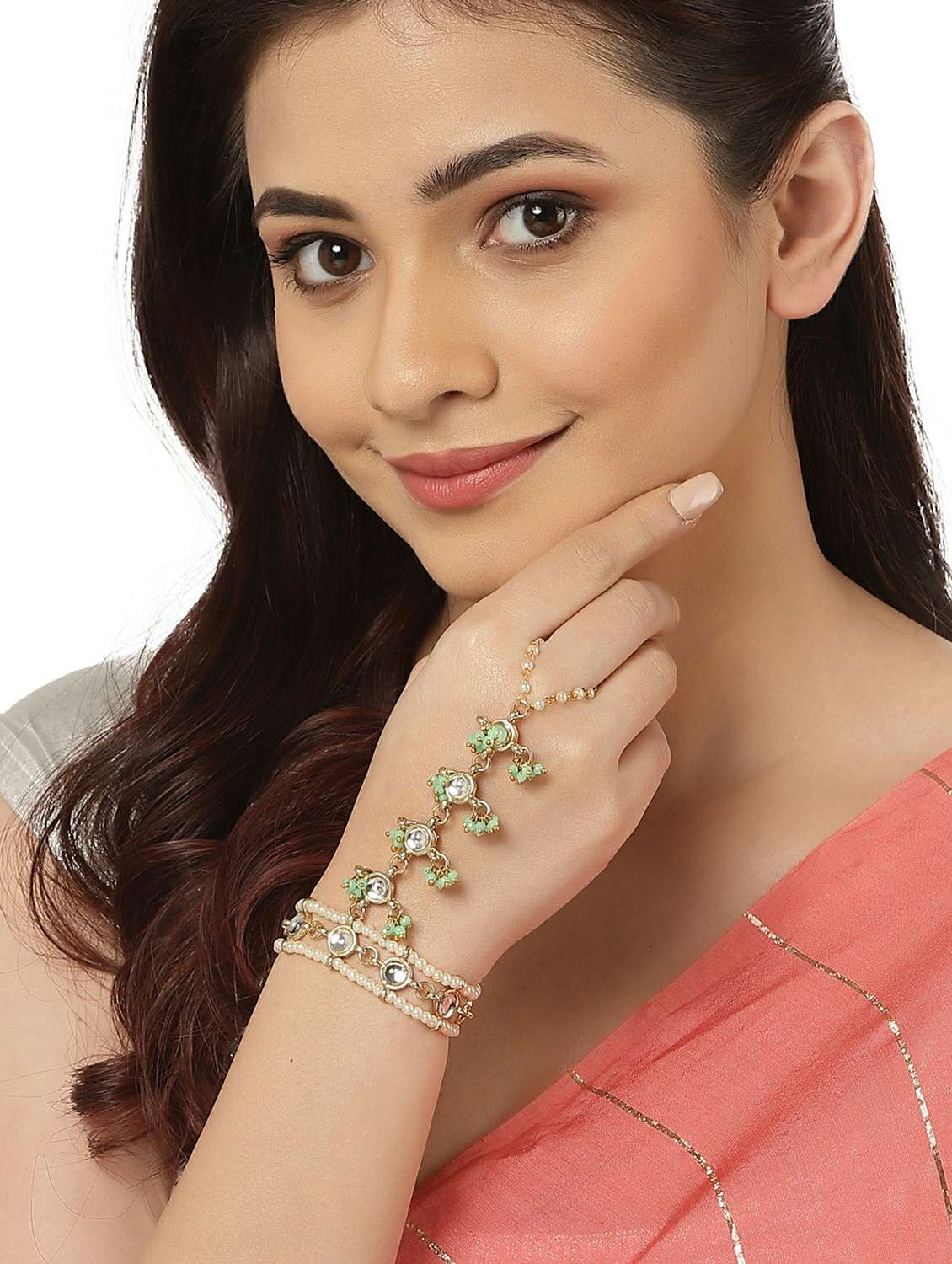 green metal bangle bracelet - 18635707 -  Standard Image - 5