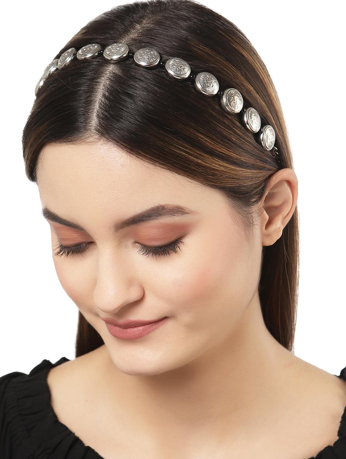 oxidised silver plated maatha patti - 18635746 - Standard Image - 5